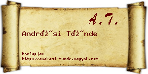 Andrási Tünde névjegykártya