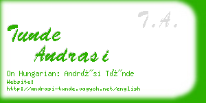 tunde andrasi business card